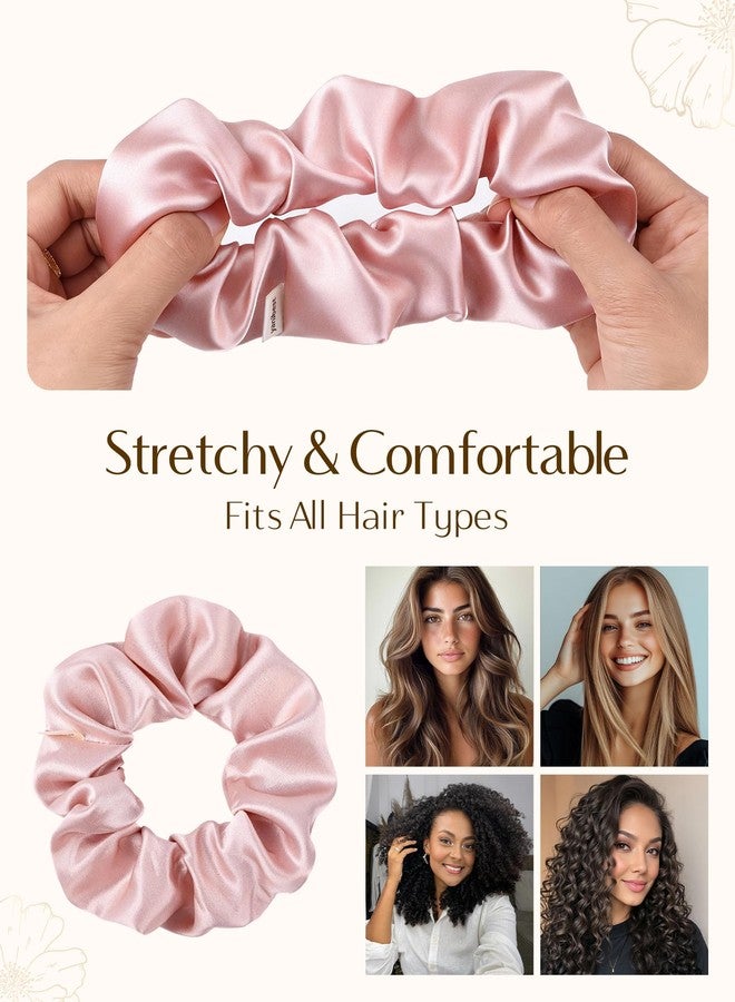 Yanibest 100% Mulberry Silk Scrunchies for Hair Care, No Damage Silk Hair Ties for Women and Girls 6 pcs, Classic - Image 5